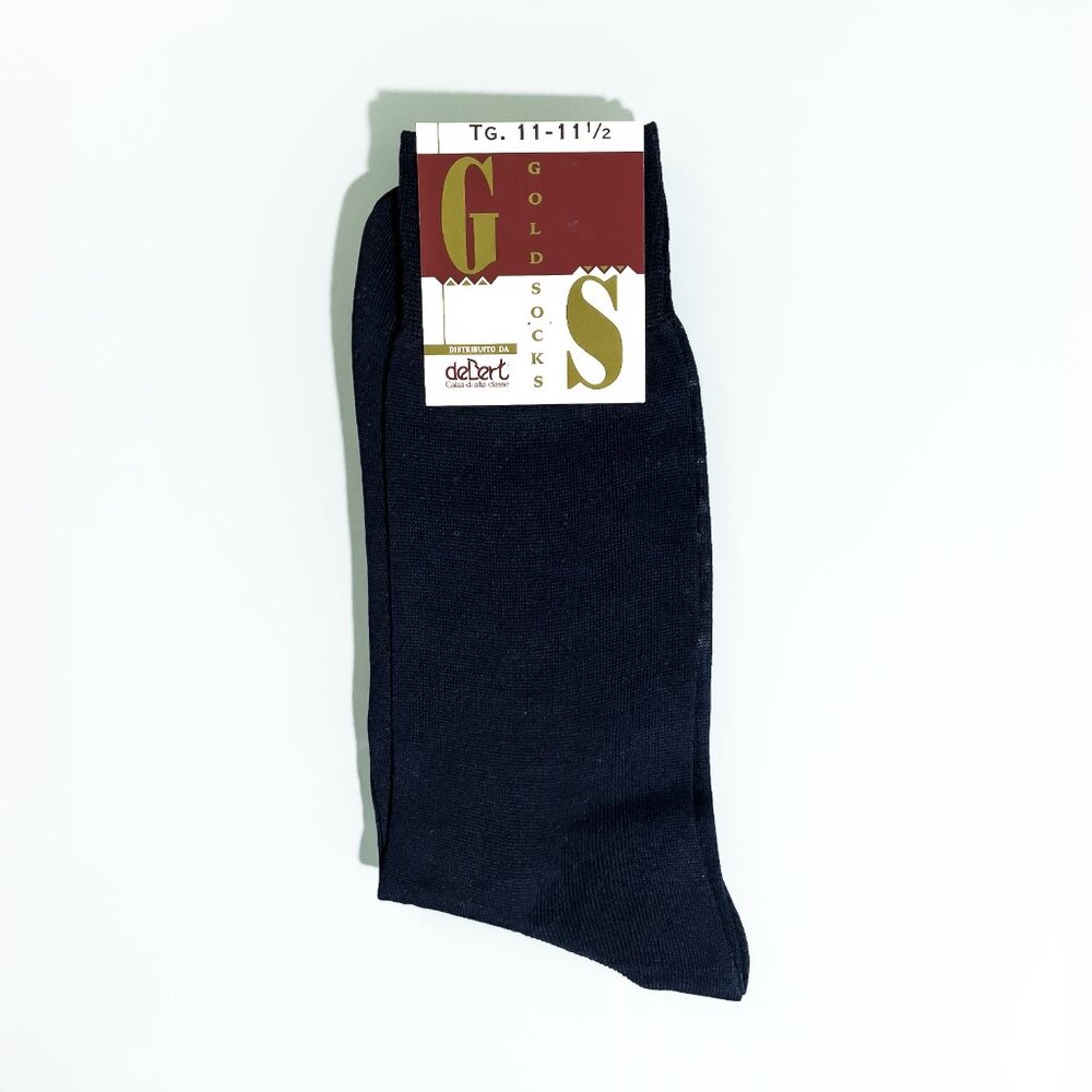CALZIFICIO DEBERT Calza Di Classe Mens Dress Socks, Navy, Made In Italy